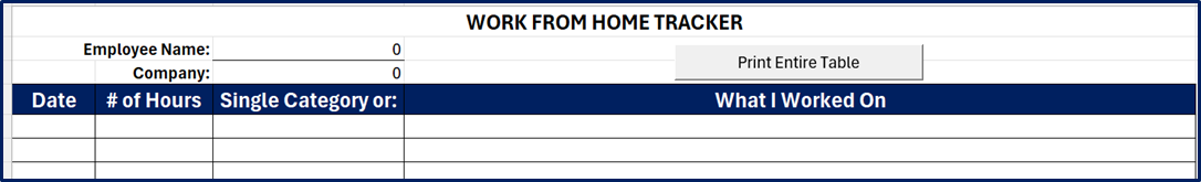 Work from Home Tracker